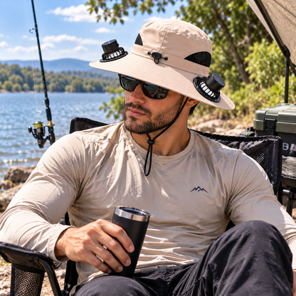 Wide Brim Hat with Dual Fans | UV Max, view 6