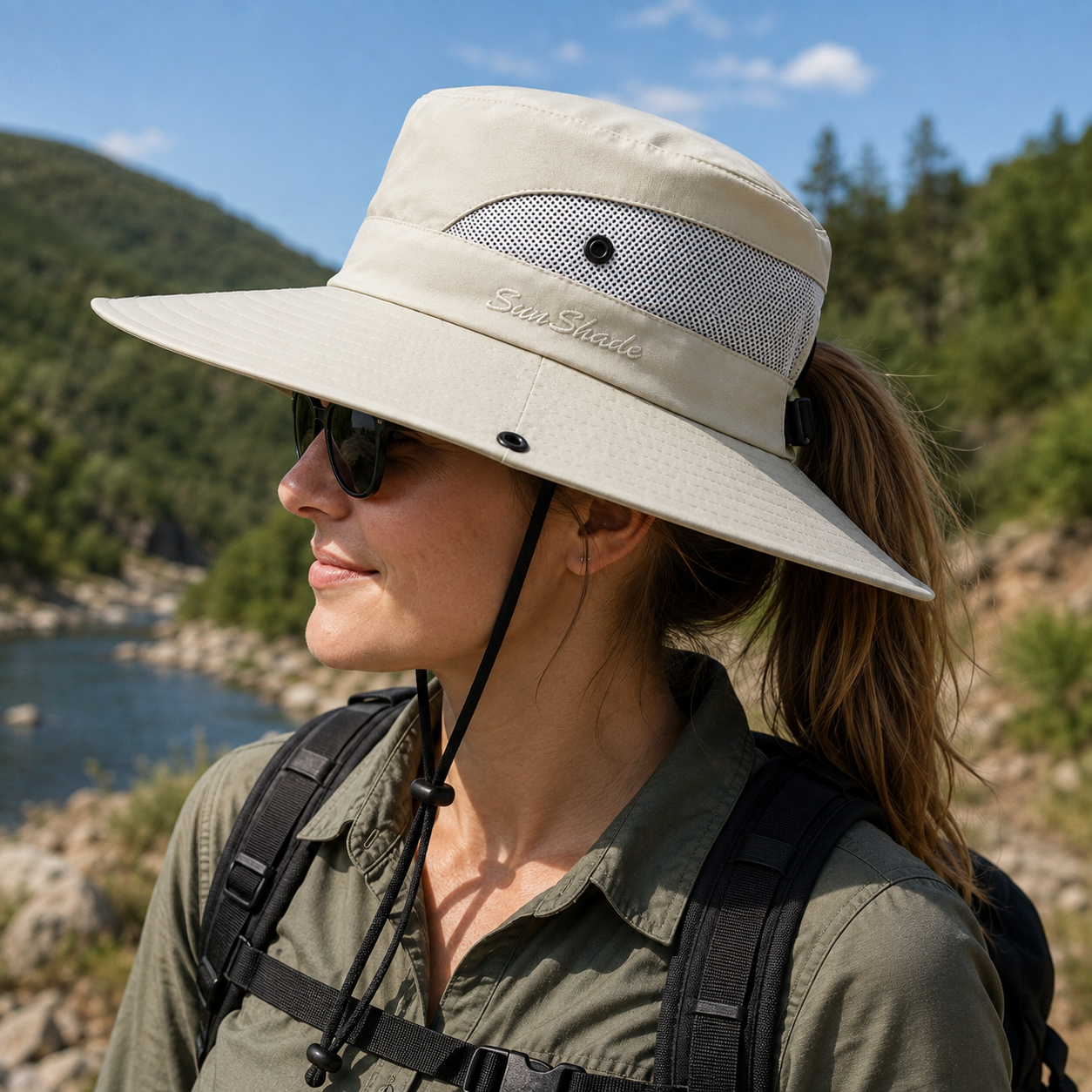 Women's Breathable Outdoor Hat with Ponytail Opening | UV Max, view 13