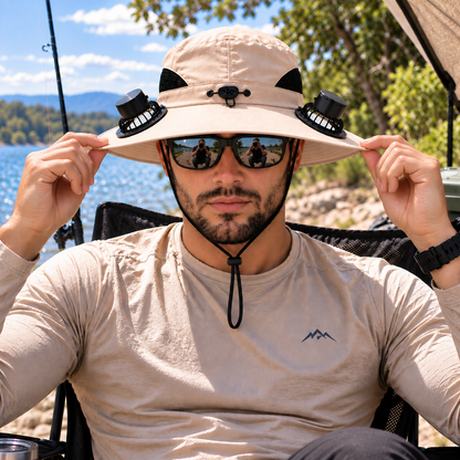 Wide Brim Hat with Dual Fans | UV Max, view 7
